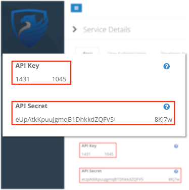 API キーとシークレット