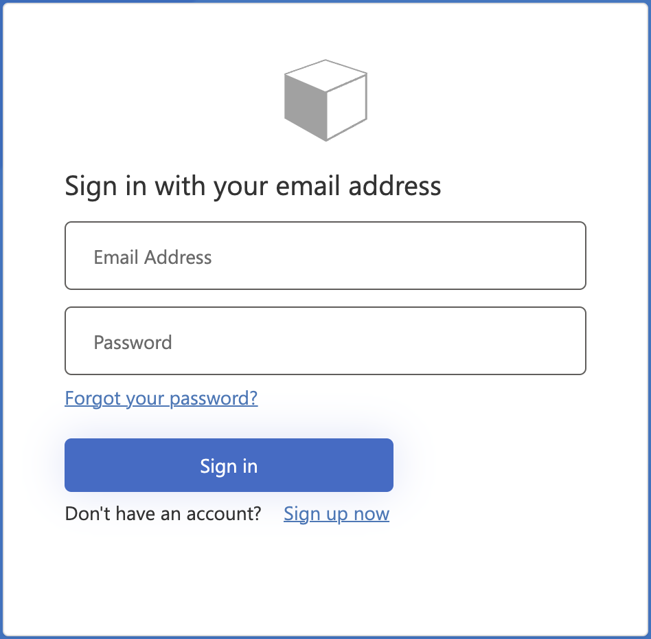 Screenshot of the Azure AD B2C login screen with password