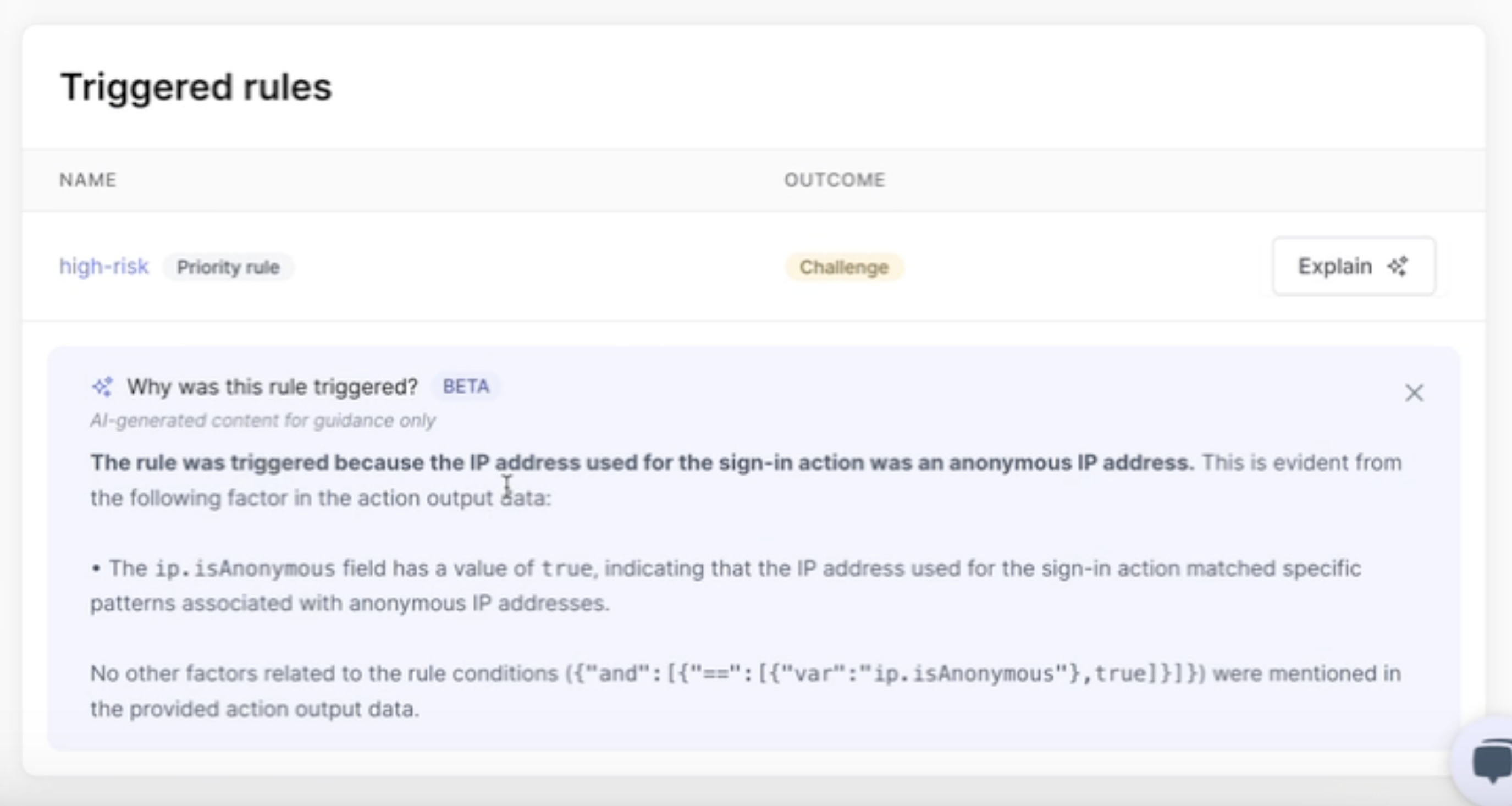AI rule insights