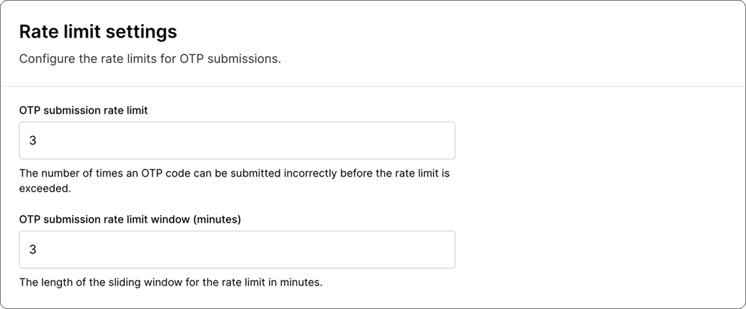OTP rate limit