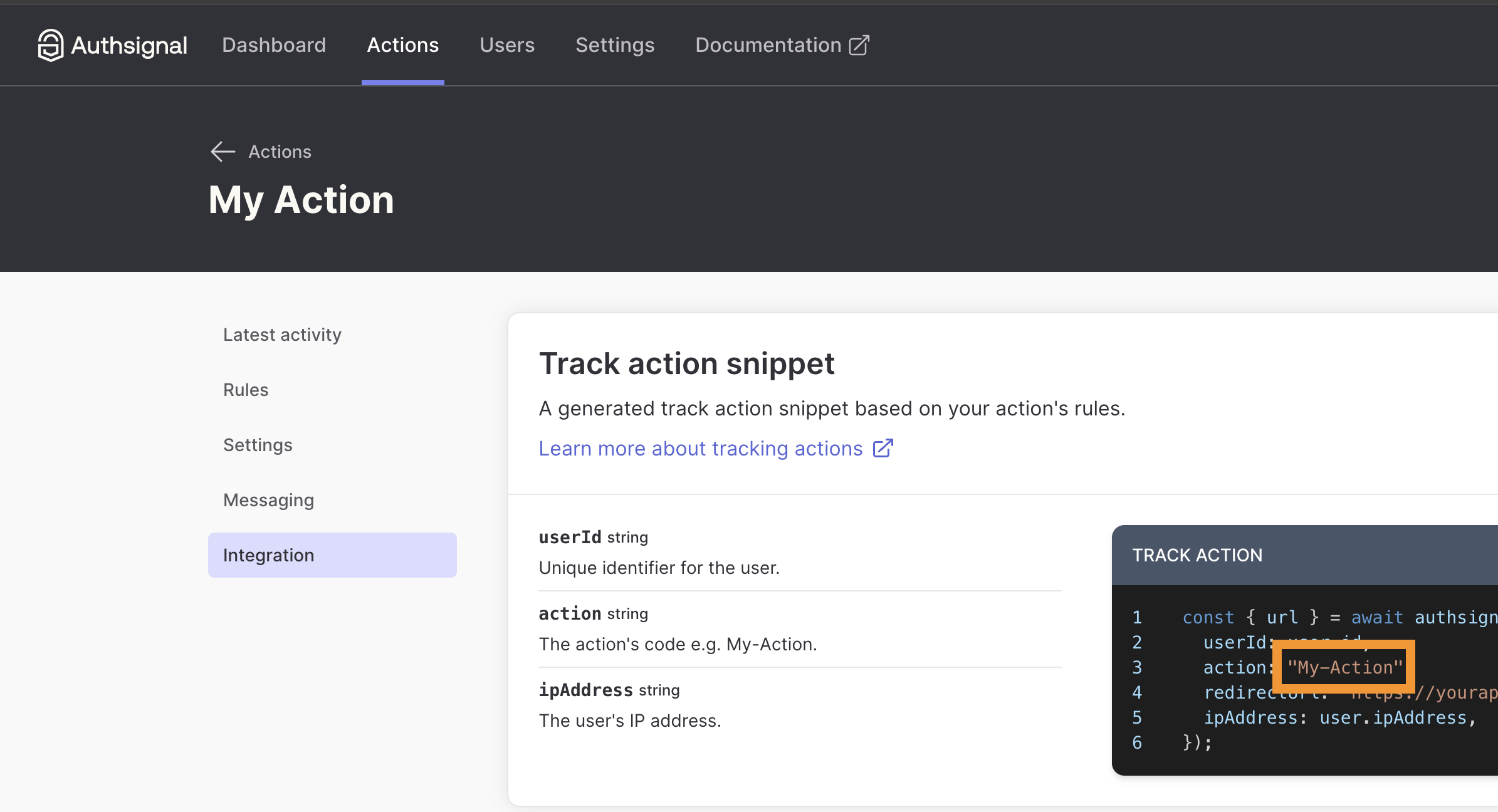 A screenshot showing an example of a rule's json
output