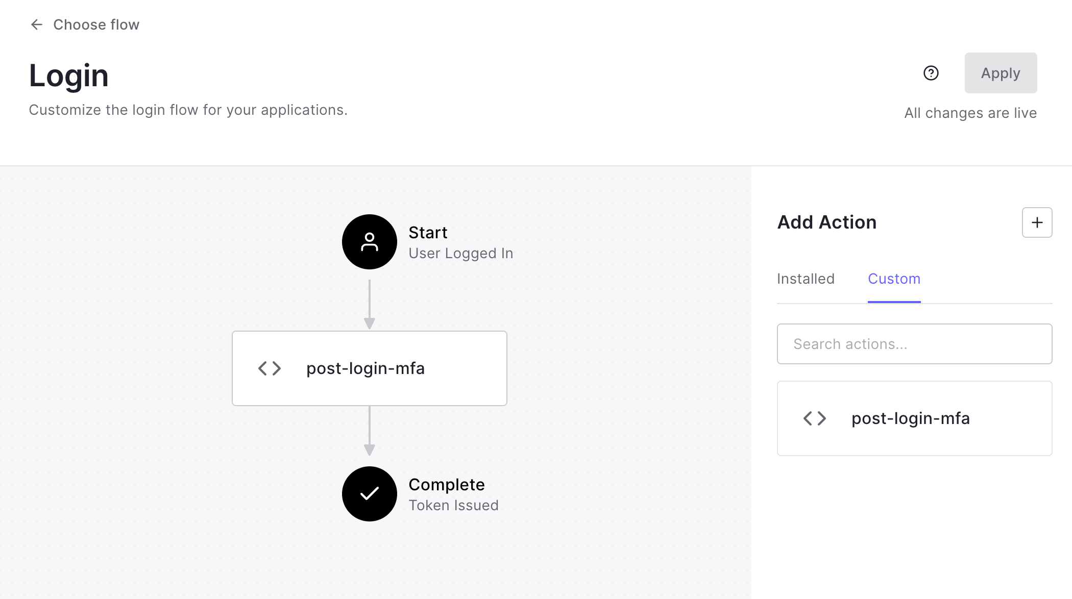 Auth0 login screen