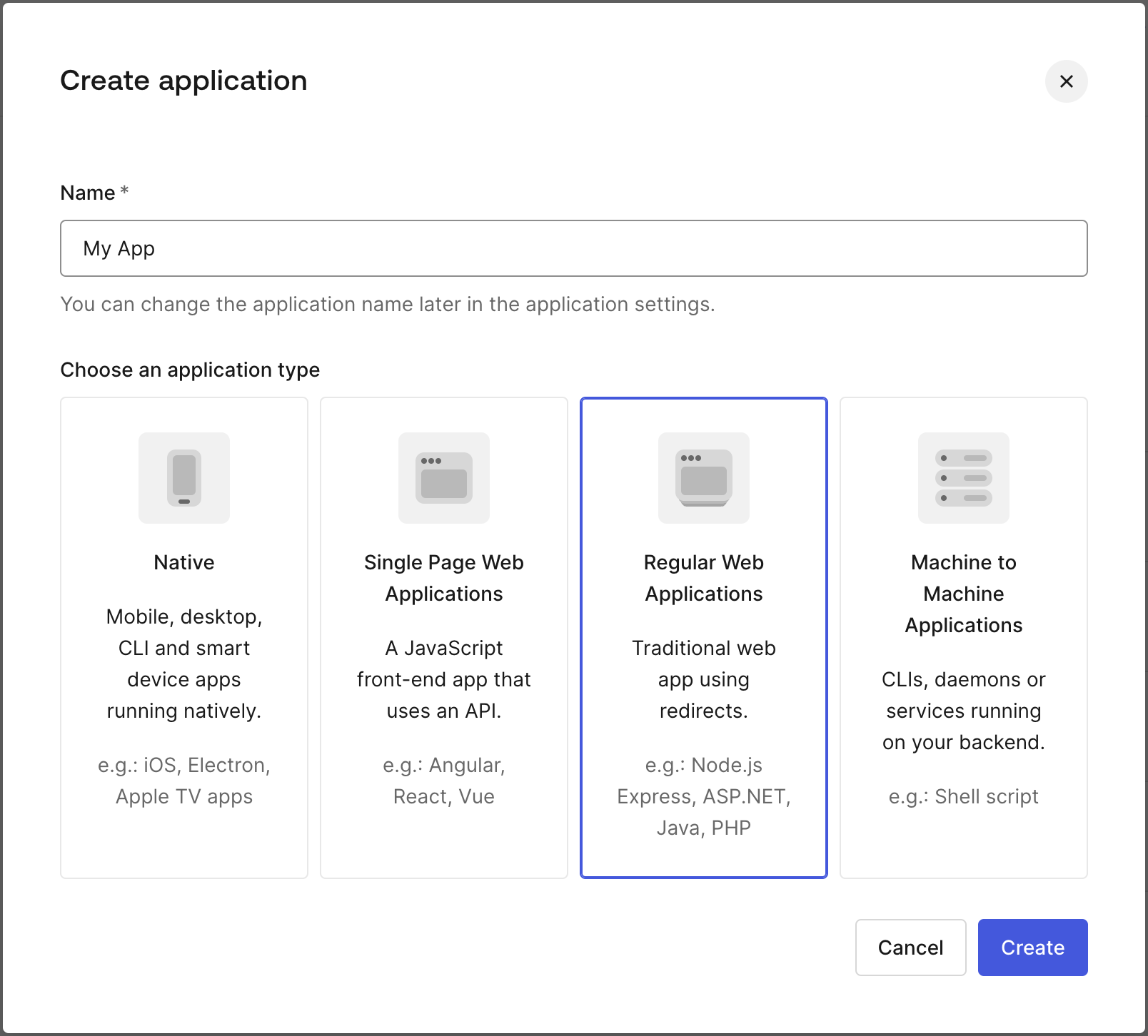 Create a regular web application.