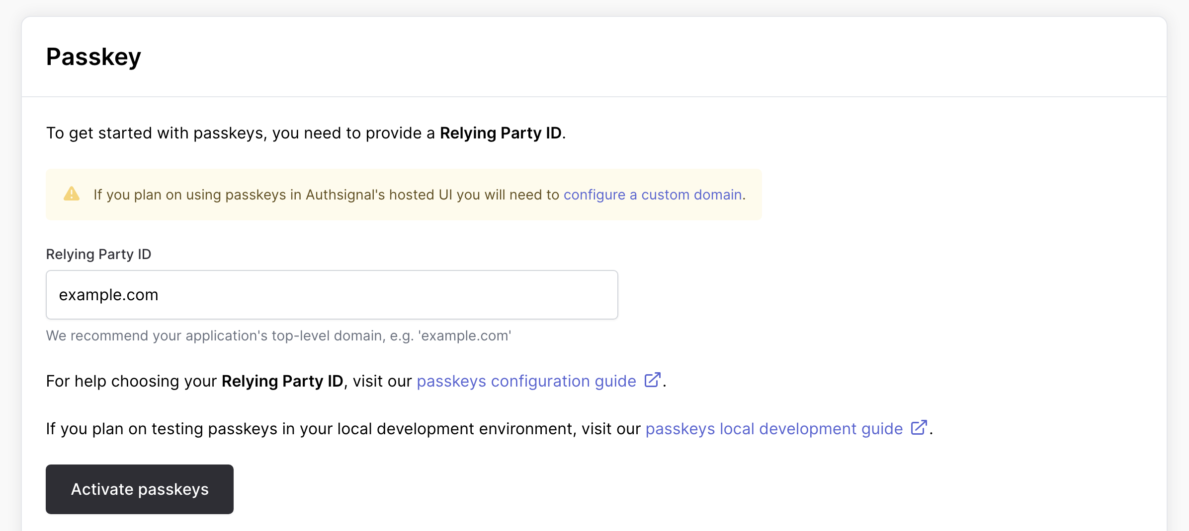 Add relying party ID