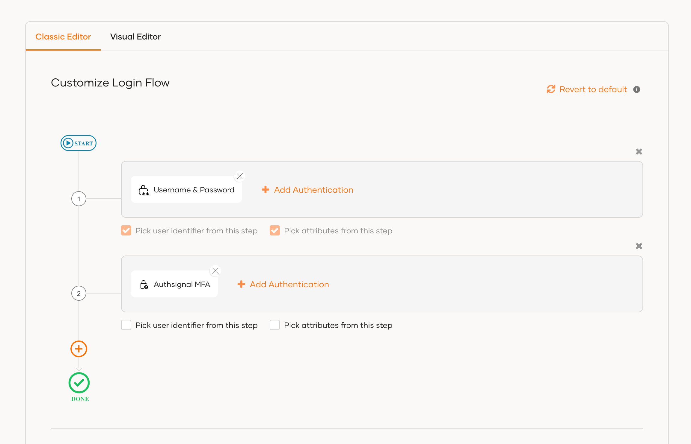 Adding the Authsignal authenticator step