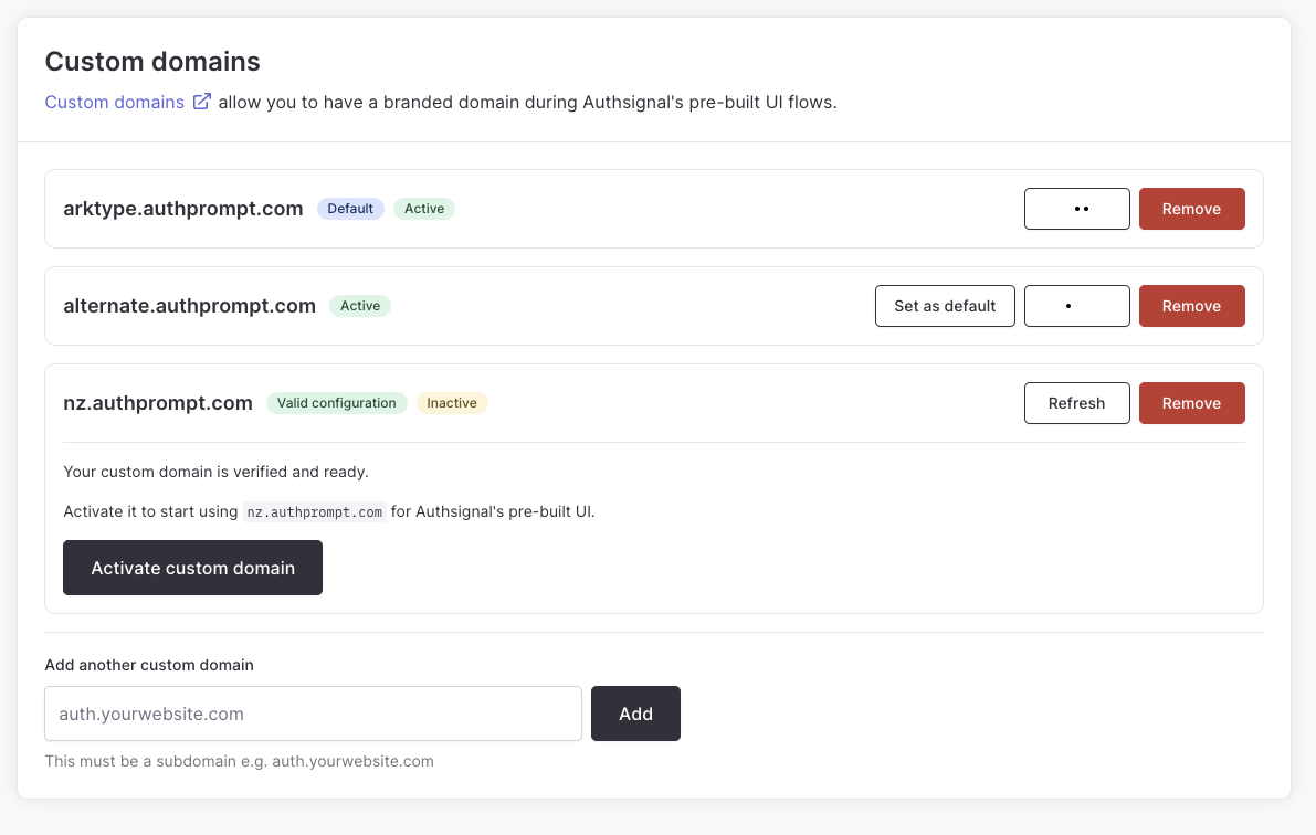 Multiple custom domains