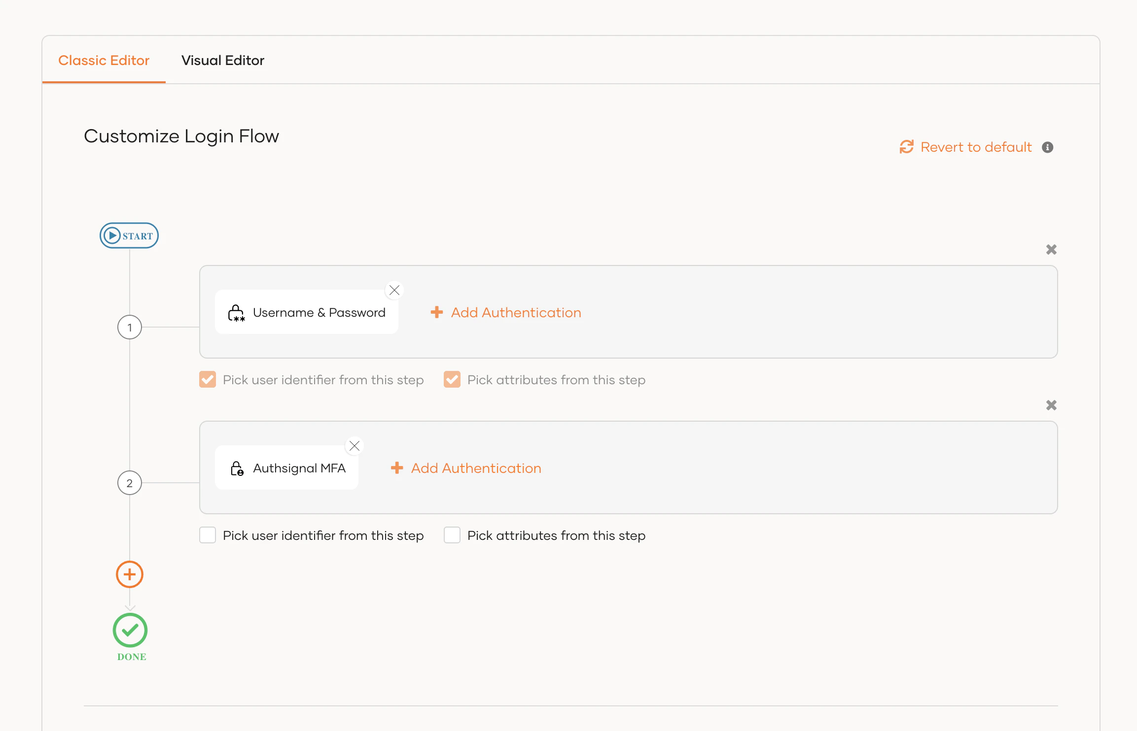 Adding the Authsignal authenticator step