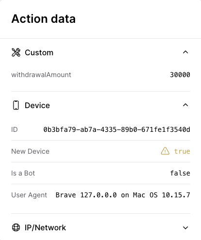 Action data