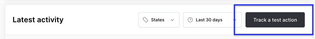 Track a test action button