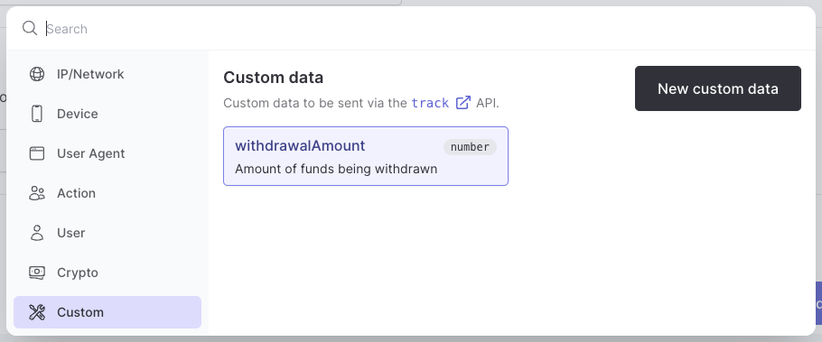 Custom data created