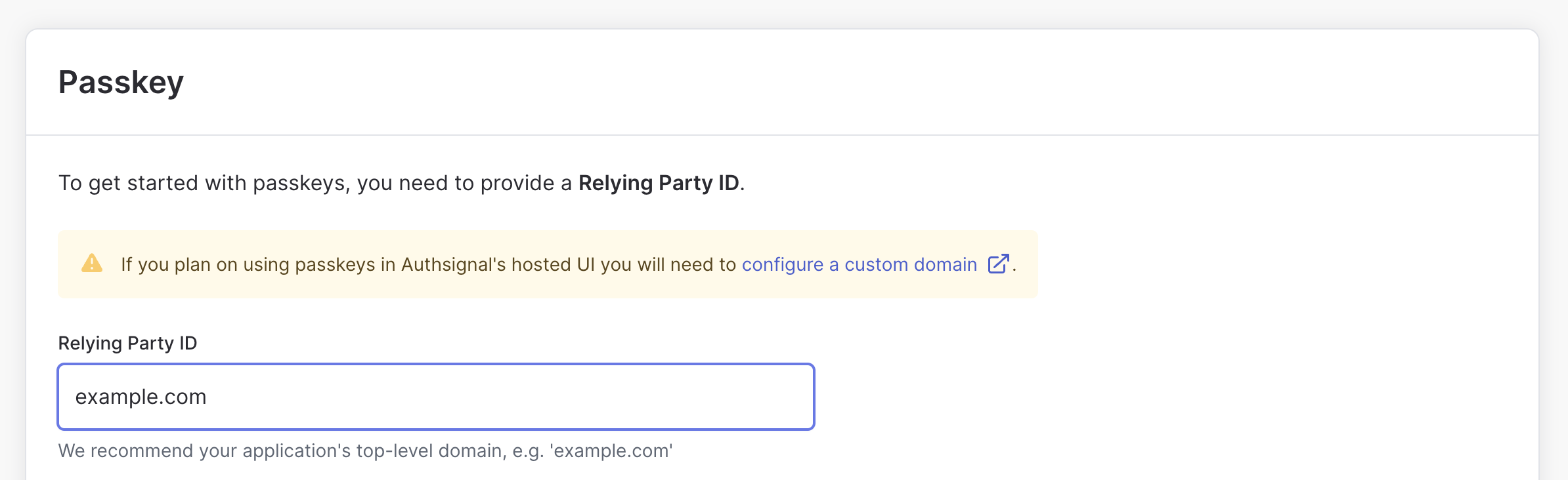 Define relying party ID