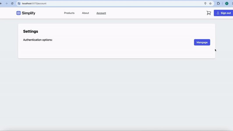 Completing an email OTP challenge to enroll a passkey