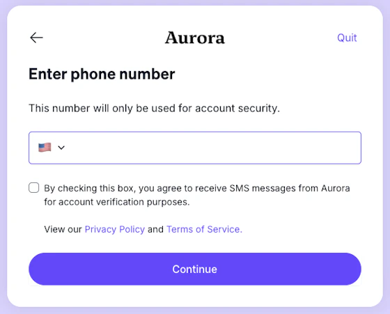 Opt-in consent checkbox - Authsignal