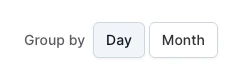 Group by, allowing toggling between aggregating daily or monthly