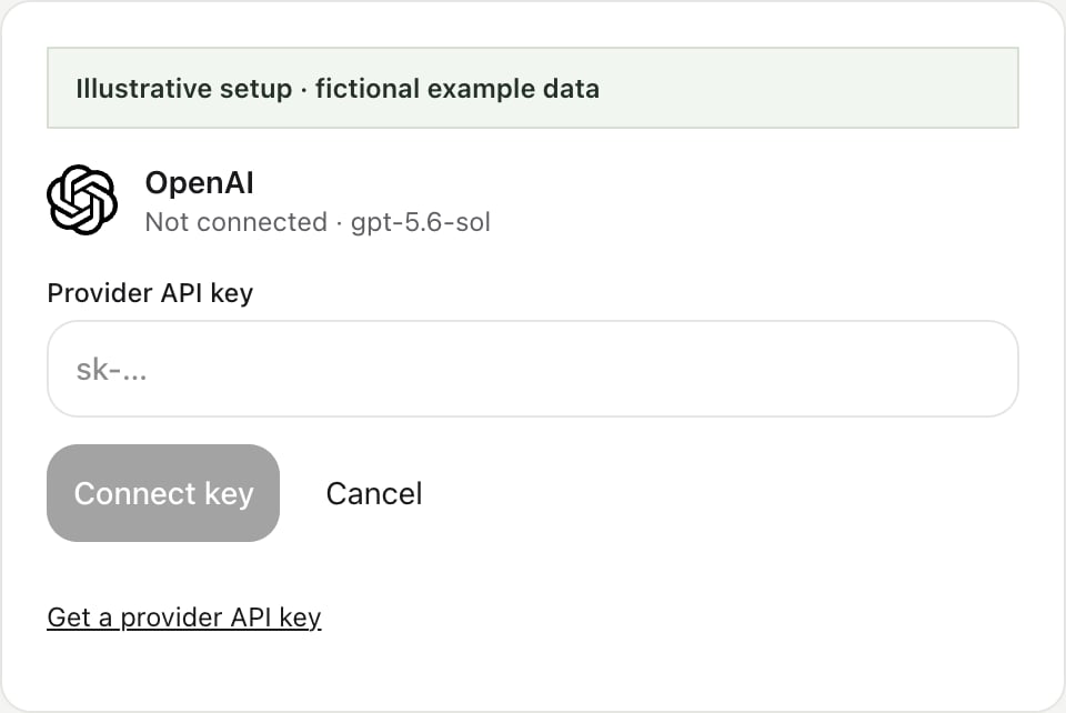 Example OpenAI provider card with an empty API-key field