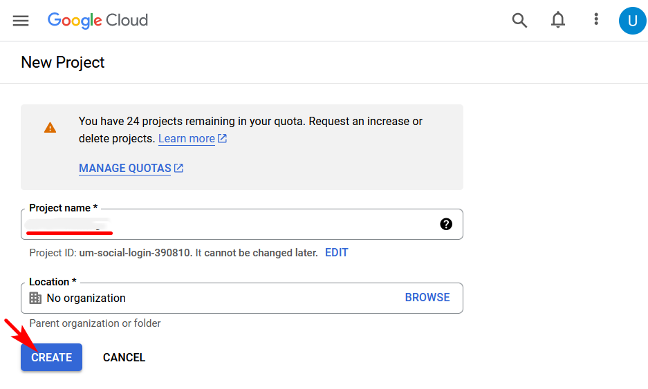 Google Project Name