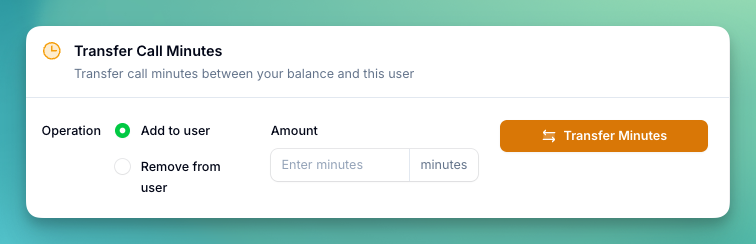 Transfer Call Minutes