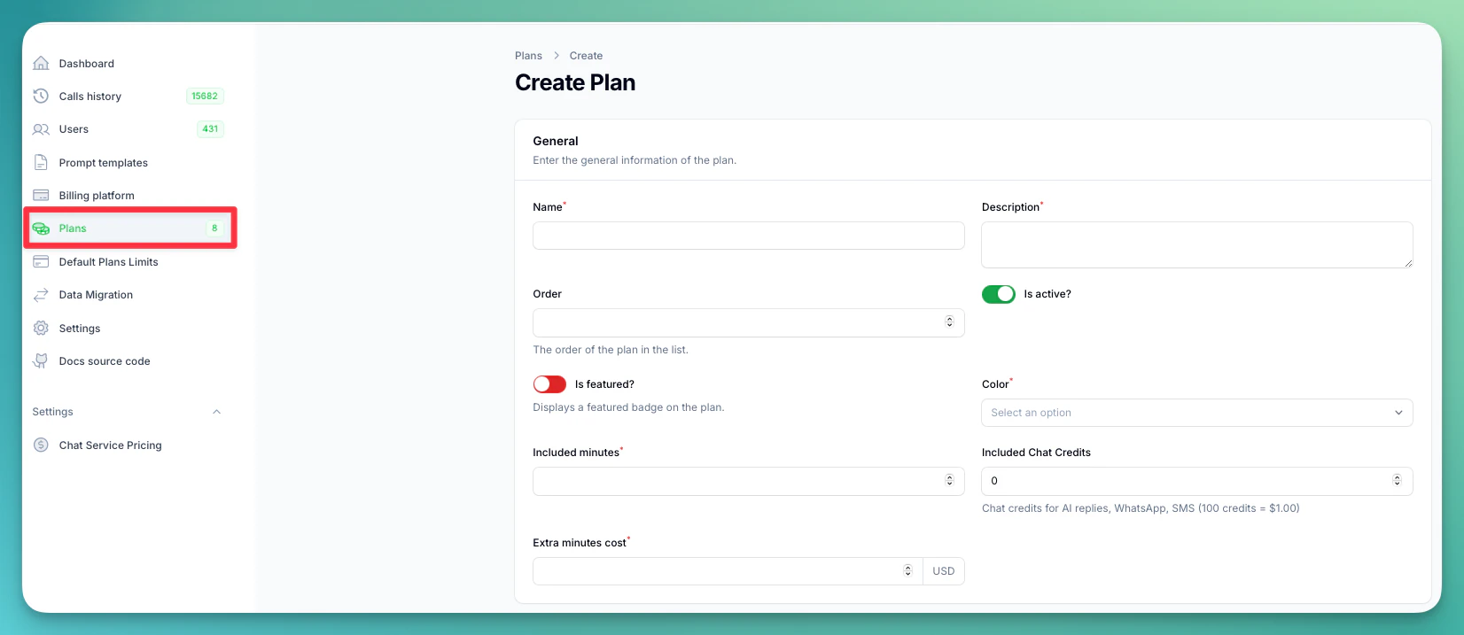Plans & Pricing Section