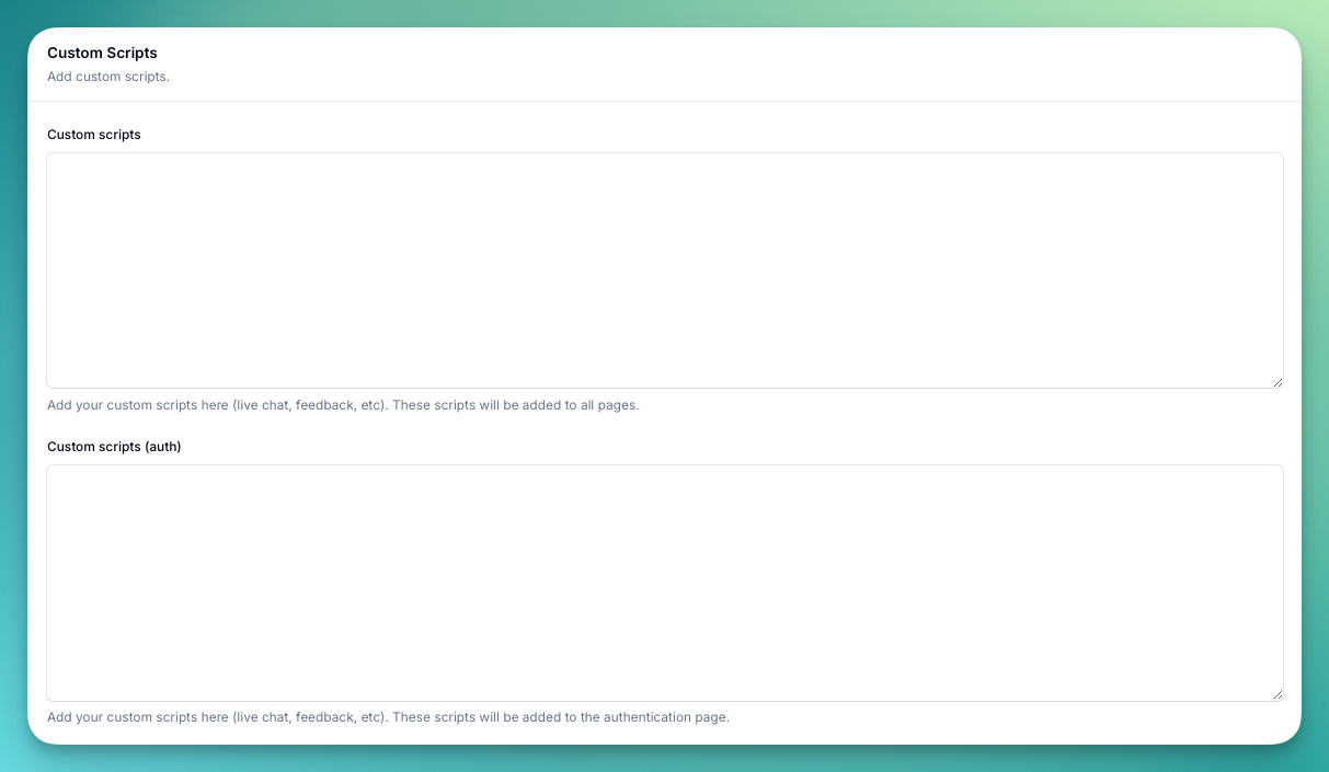 Custom Scripts Configuration