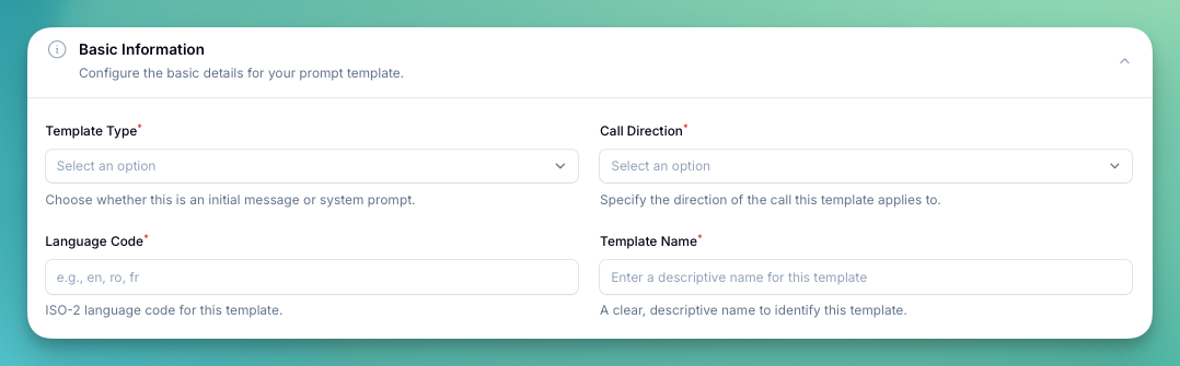 Prompt Template - Basic Information
