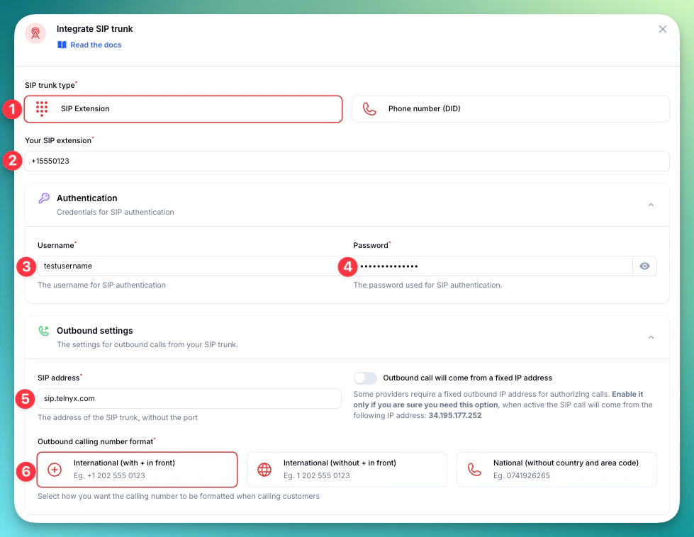 Configure outbound settings in Autocalls