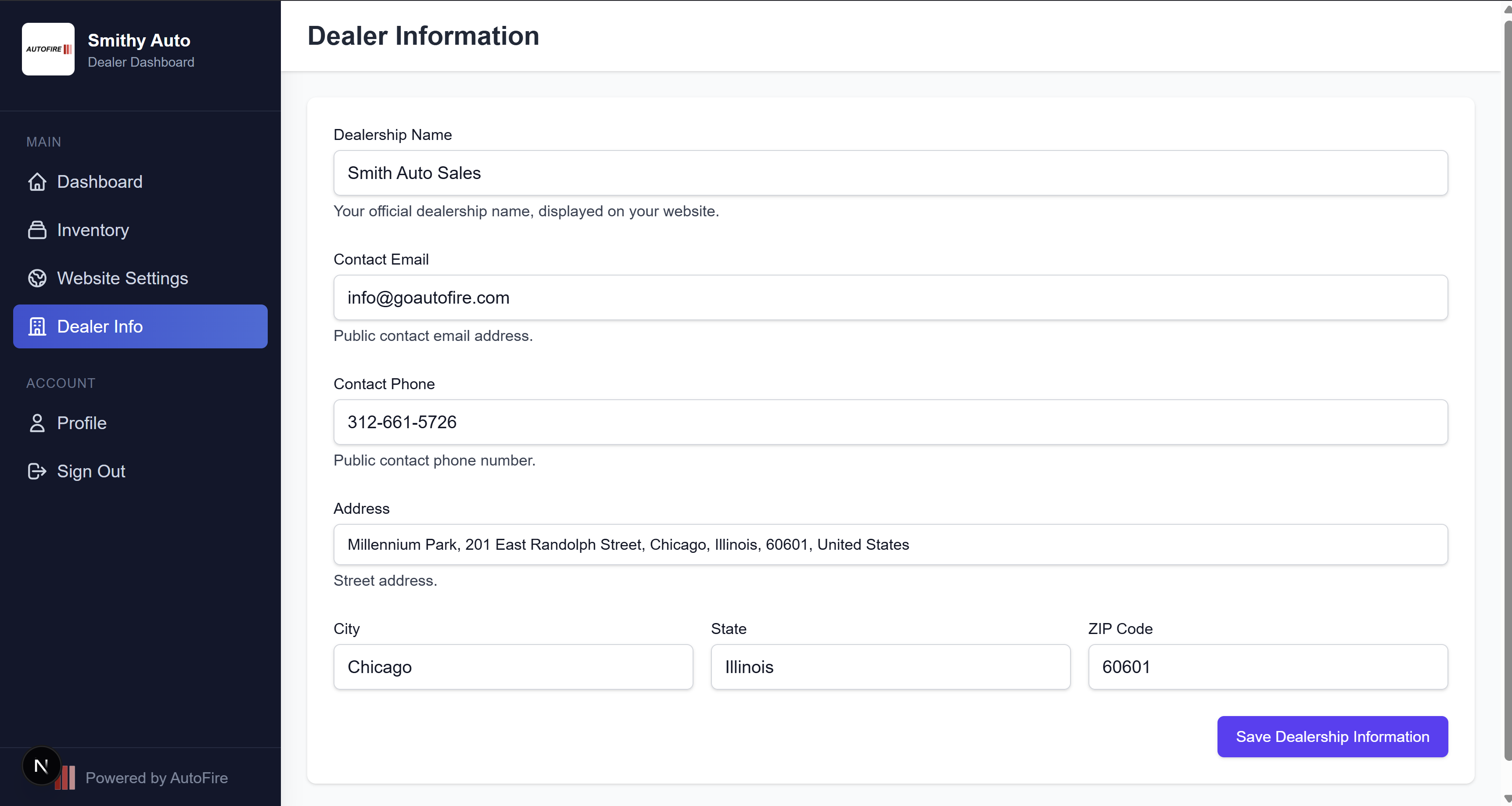 Dealer Info Portal