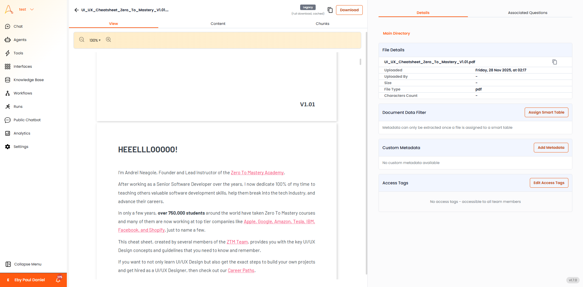 Document Viewing Interface