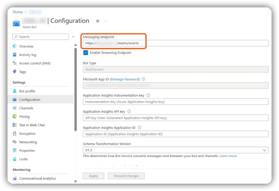 Messaging Endpoint Configuration