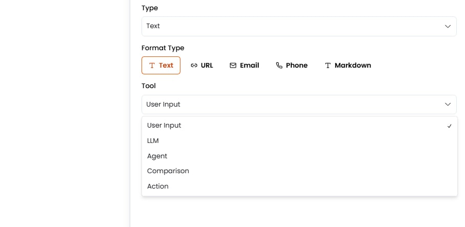 Tool source dropdown