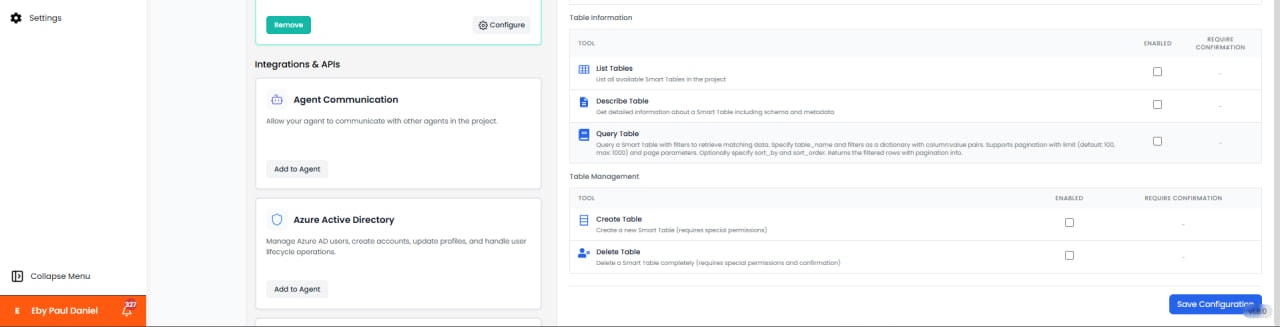 Smart Table Manager Table Information and Table Management tools