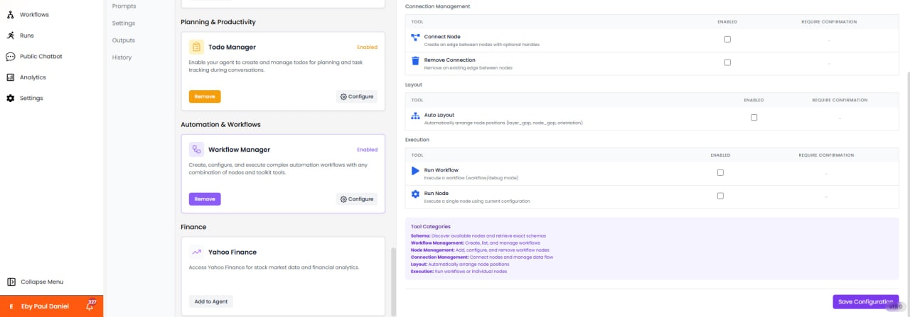 Workflow Manager Connection Management, Layout, and Execution tools