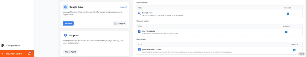Google Drive File Discovery, File Information, and File Content tools