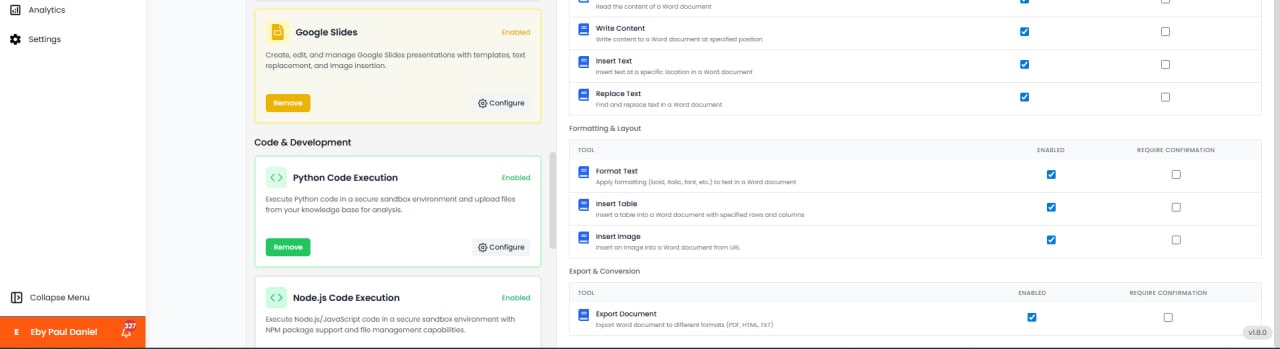 Microsoft Word Write Content, Formatting, and Export tools
