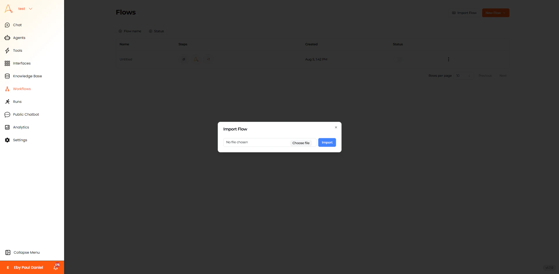 Importing a workflow