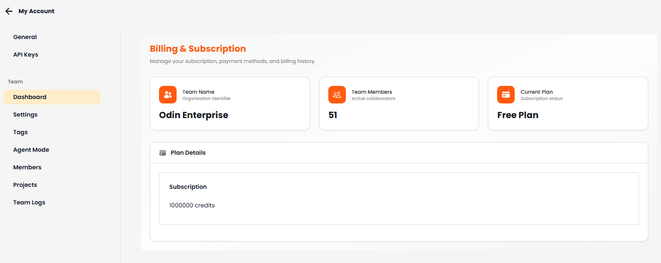 Dashboard Tab Interface