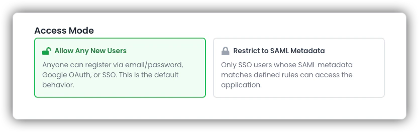 Access Mode Selection