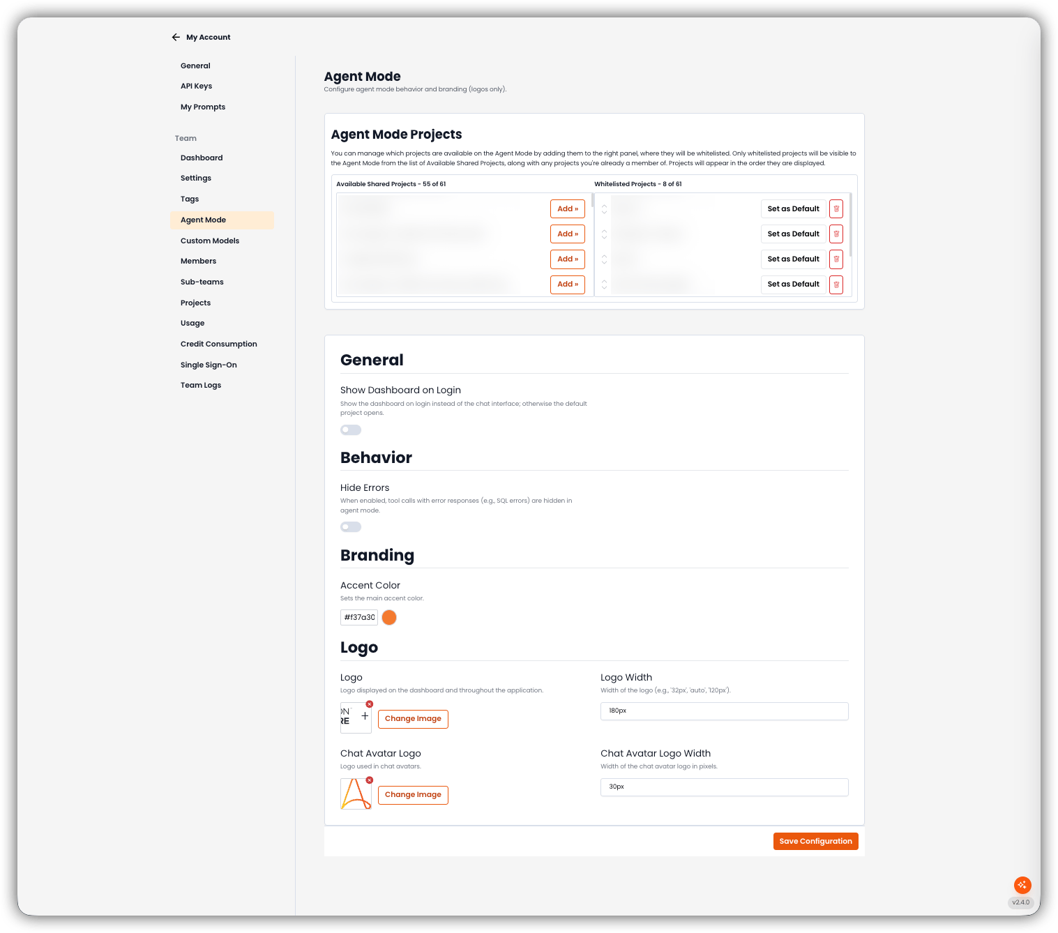 Agent Mode Interface