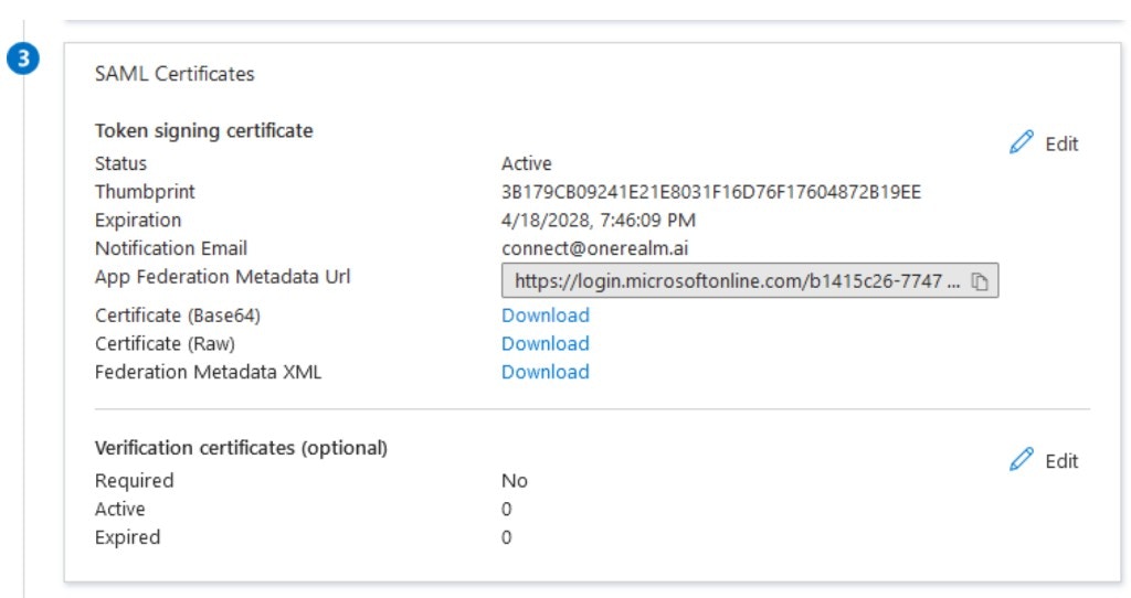 Azure – SAML Certificates – App Federation Metadata Url