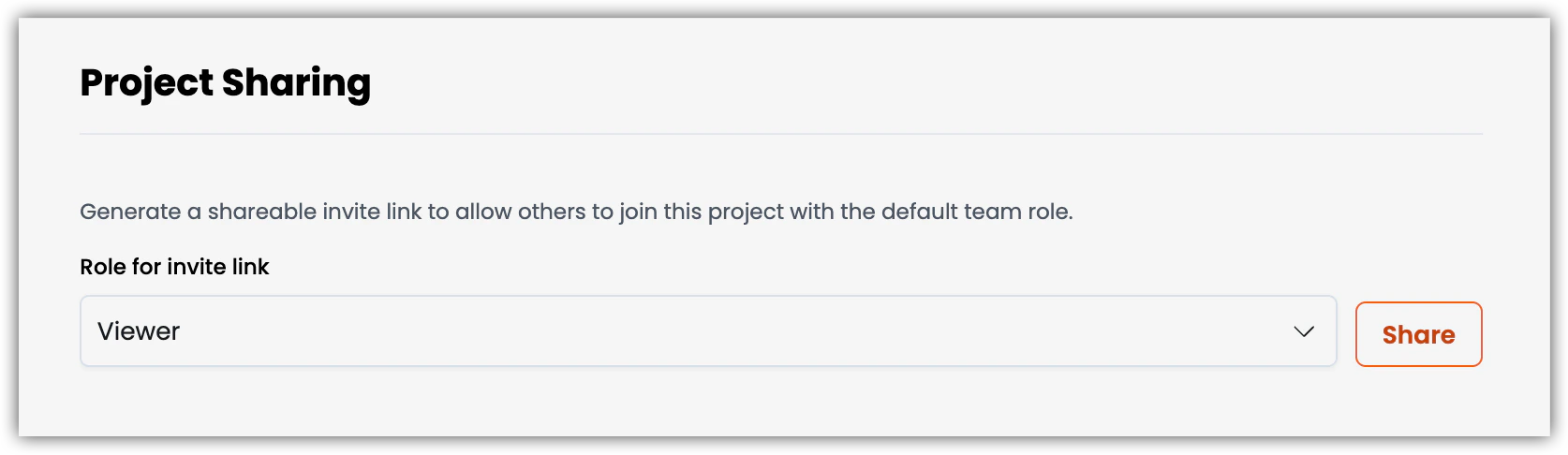 Project Settings Project Sharing section screenshot