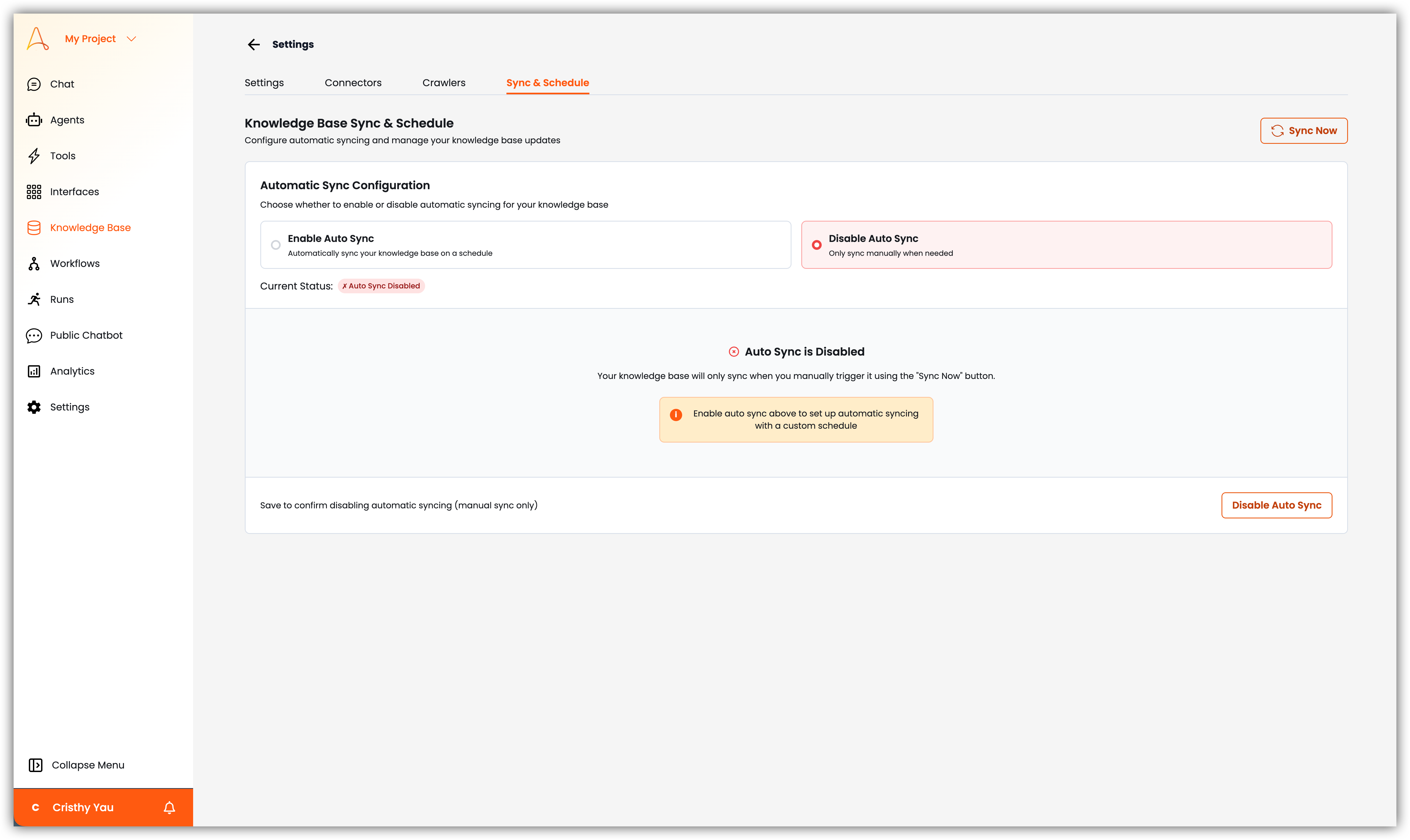Knowledge Base Sync & Schedule