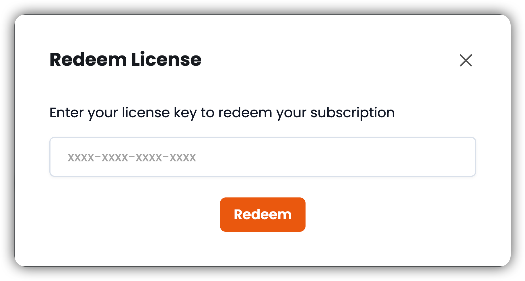 EK Redeem License Dialog