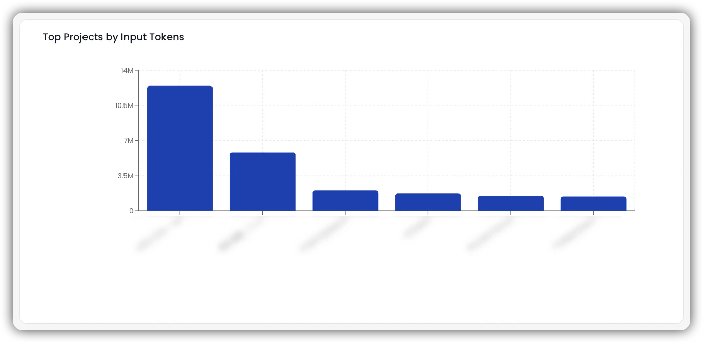 Top Projects by Input Tokens Bar Chart