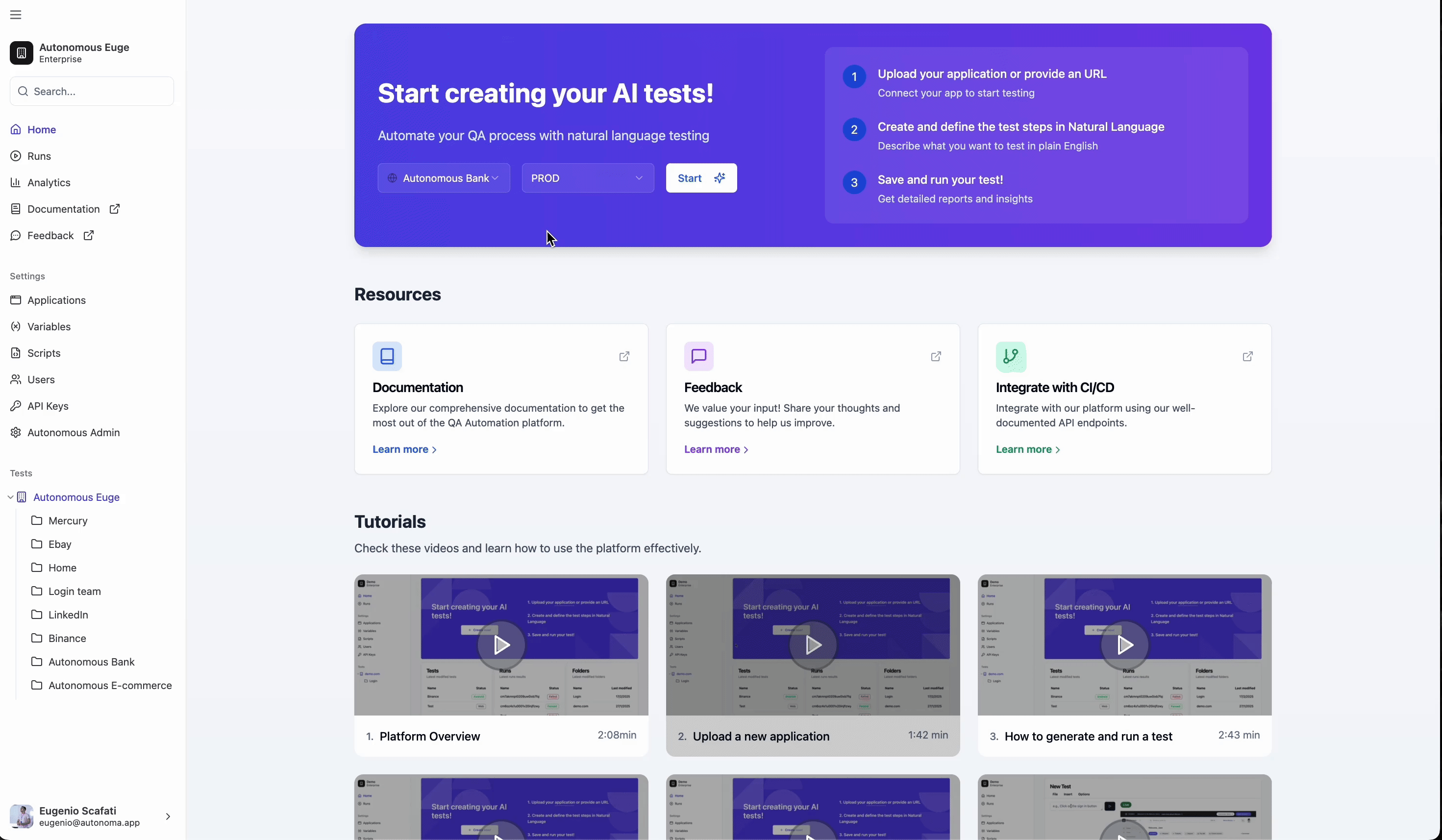 Create New Test Gi