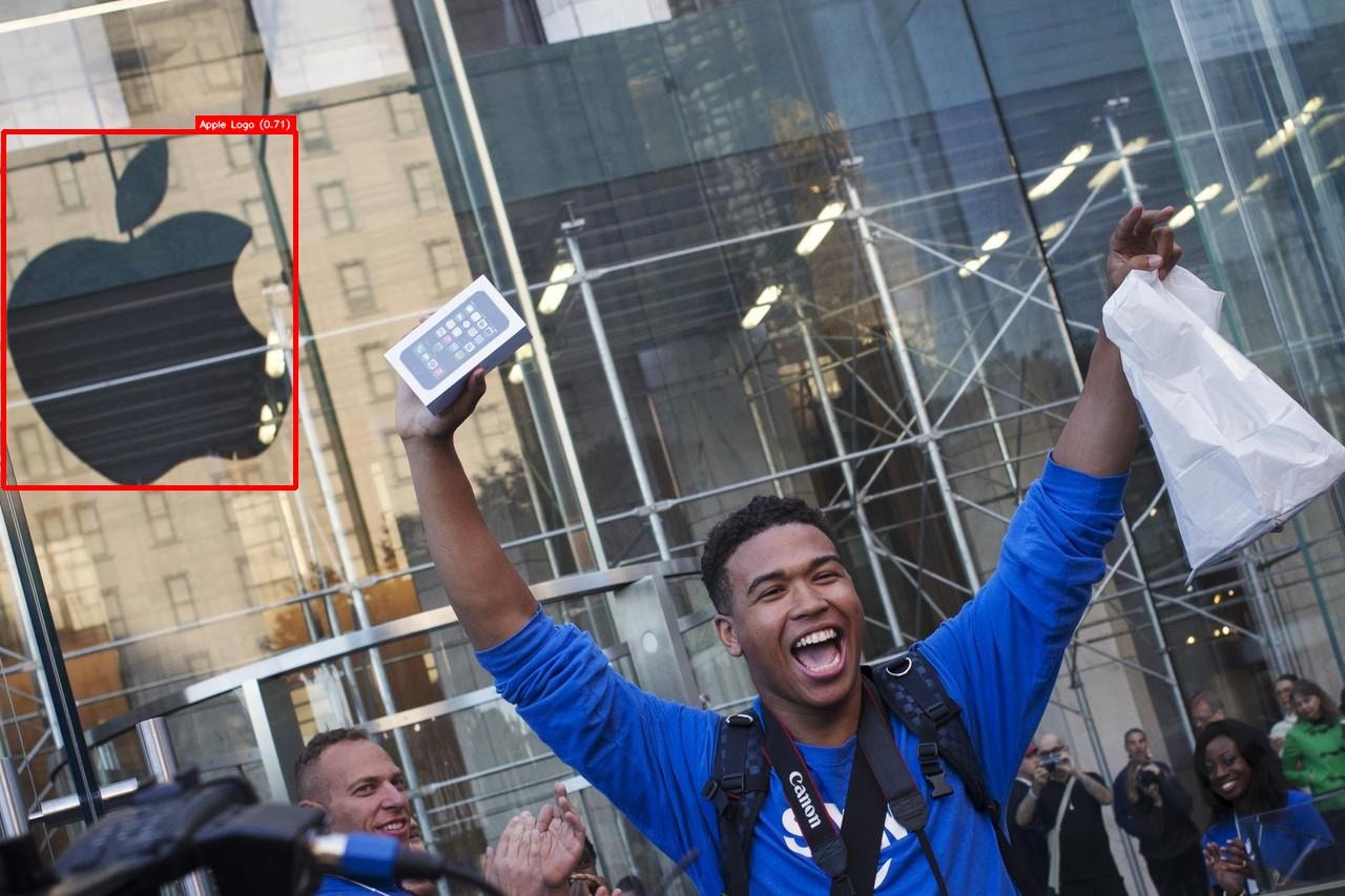 First result with four instances of Apple logo detected