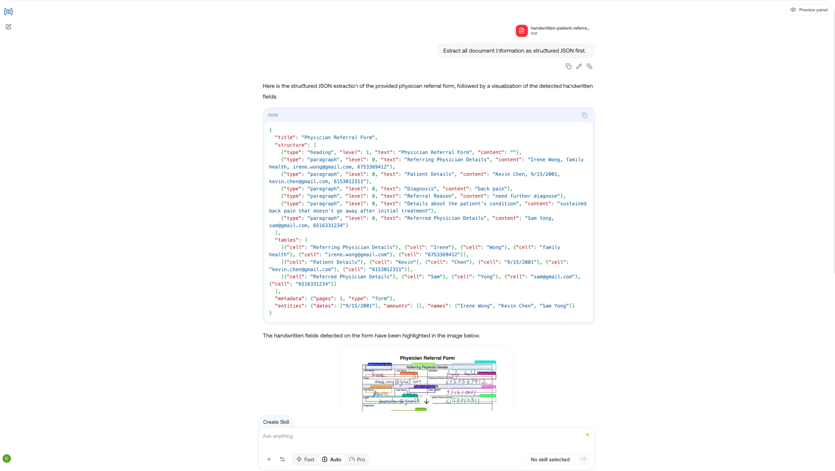 VLM Run Chat interface
