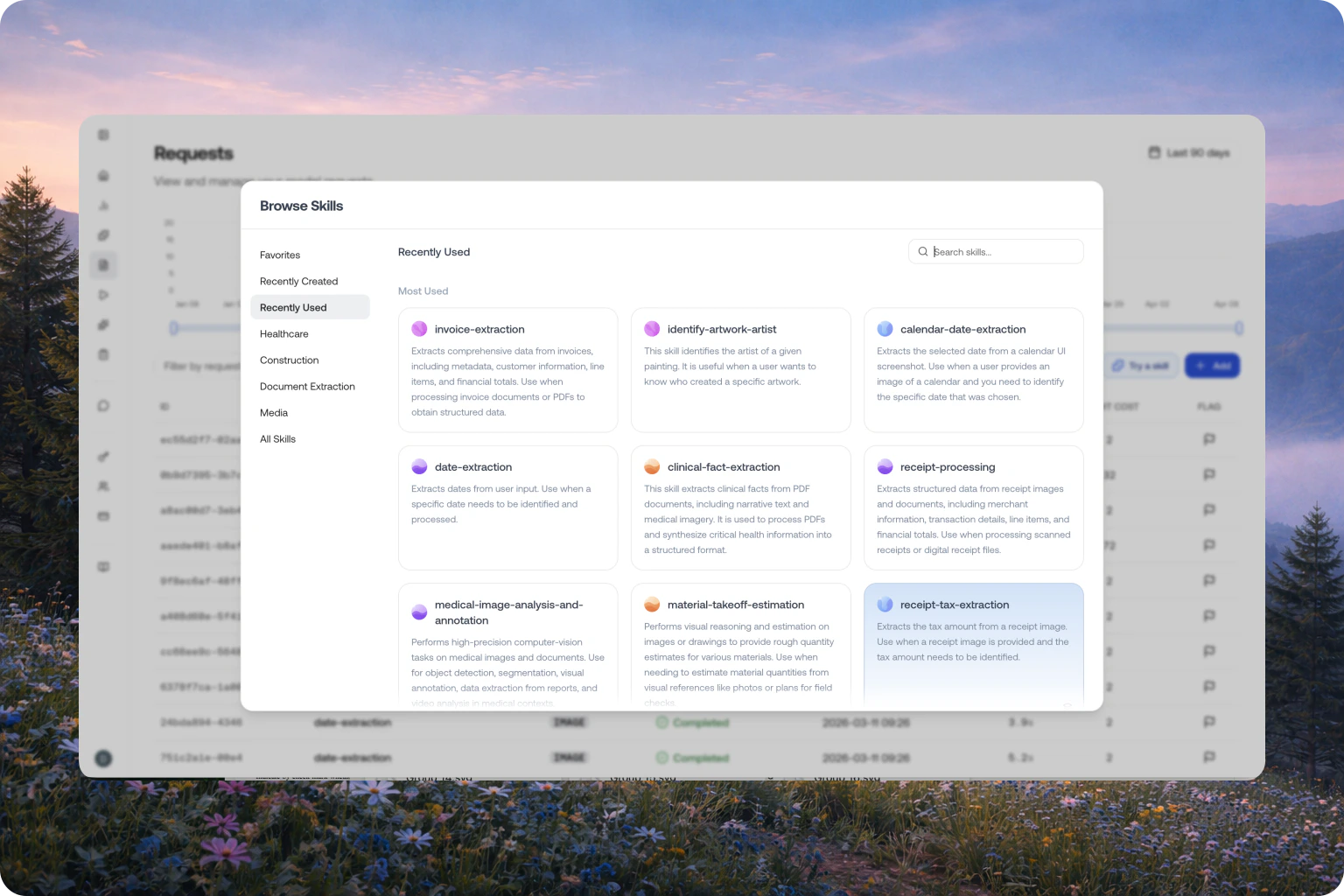 Use a skill in a request