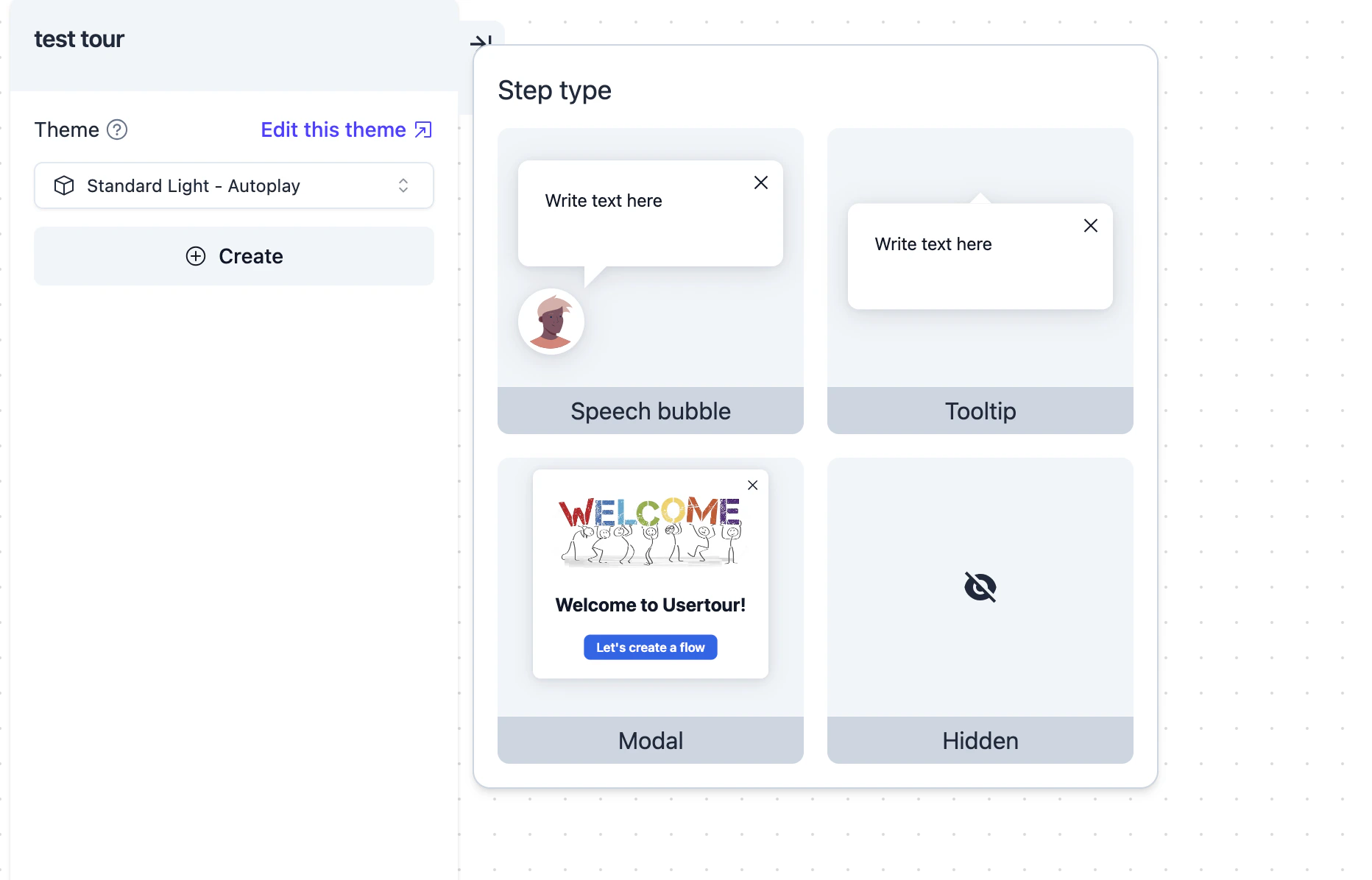 Usertour flow builder