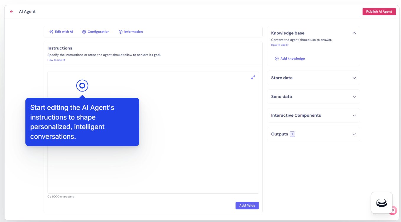 Editing the AI Agent instructions in Landbot