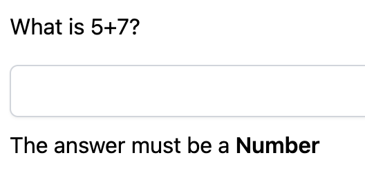 Autograded text question type showing a text input with automatic answer matching