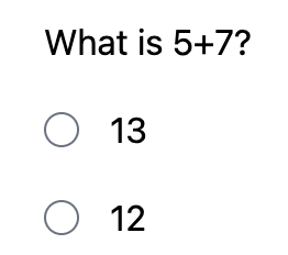 MCQ question type showing a single-answer multiple choice question with radio buttons